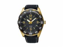 ABVERKAUF: Automatik-Herrenuhr goldfarben Ziffernblatt schwarz von SEIKO 5 Sports (*SE*HU*)