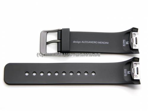 Uhrenarmband 24mm schwarz/blau Kunststoff fr Samsung Gear S2 Smartwatches (Schlieenansto 20 mm) - Bild vergrern 