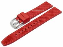 Uhrenarmband 22mm rot FKM-Rubber sportiv mit Struktur & EASY-CLICK Stegen (Schließenanstoß 20 mm)