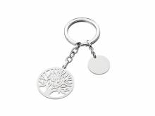 Schlüsselanhänger Baum Edelstahl silberfarben von MABRO Steel