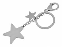 Schlüsselanhänger Sterne Edelstahl silberfarben gravurfähig