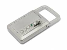 Schlüsselanhänger Metall Speed silberfarben im Stil einer Automatik-Schaltung