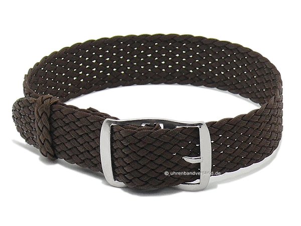 Basic Uhrenarmband AcKKA021 12mm dunkelbraun Perlon/Textil Durchzugsband