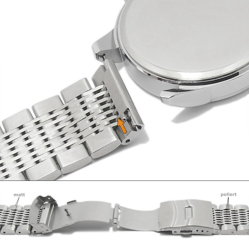 Magnetisches Silikon-Armband Für Uhren – 22 Mm, Wasserdicht & Schnell Wechselbar | Mit Metall-Faltschließe | Grau/orange