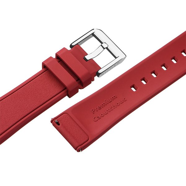 Uhrenarmband Rubber FKM 22mm Rot Kautschuk Mit EASY CLICK Von STAILER uhrenarmband-rubber-fkm-22mm-rot-kautschuk-mit-easy-click-von-stailer