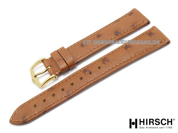 Premium - Uhrenarmbänder von HIRSCH 19mm hellbraun Massai kurz