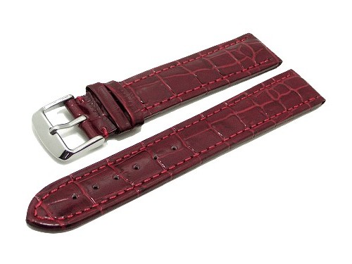 Uhrenarmband 18mm weinrot Kroko-Pr�gunggl�nzend