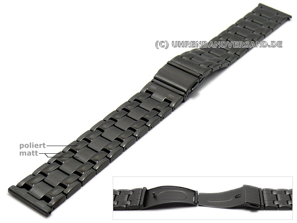 uhrenarmband titan 22mm schwarz