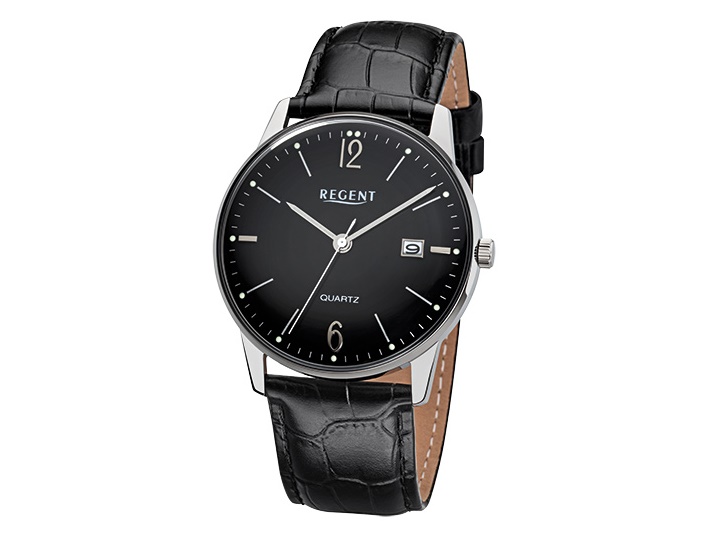 Herrenuhr Rg 11110729 Edelstahl Ziffernblatt Schwarz Von Regent