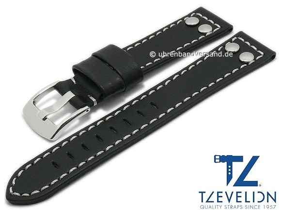 Uhrenarmband Aus Wasserbüffelleder Mit Nieten – Flieger-Style In Braun Oder Schwarz